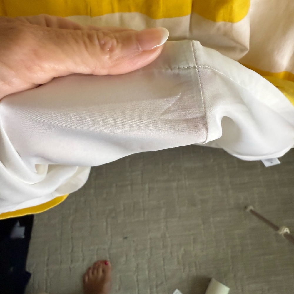 Yellow and White Strapless Dress - Picture 5 of 6